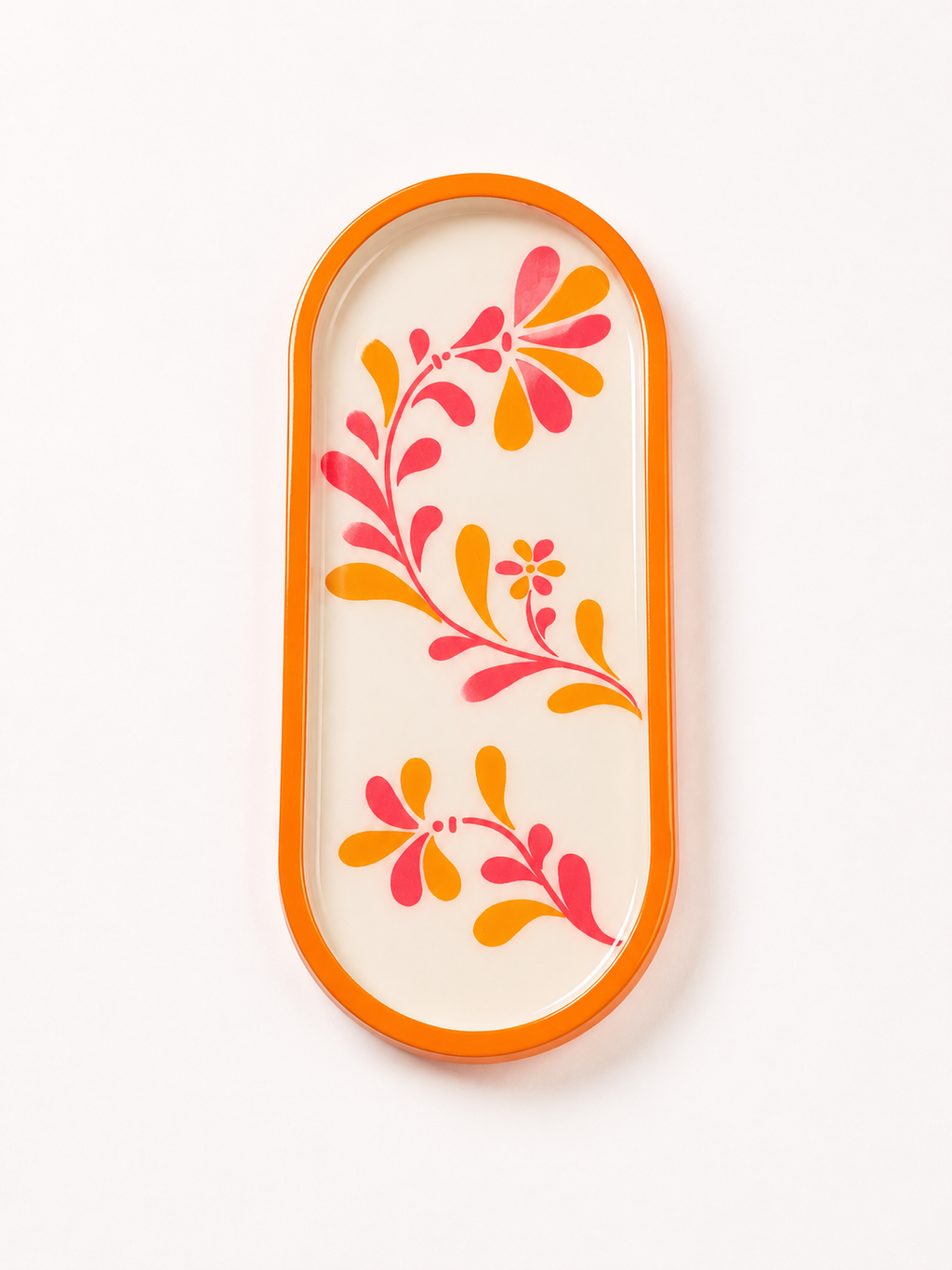 Oranje bloemen schaaltje (groot)