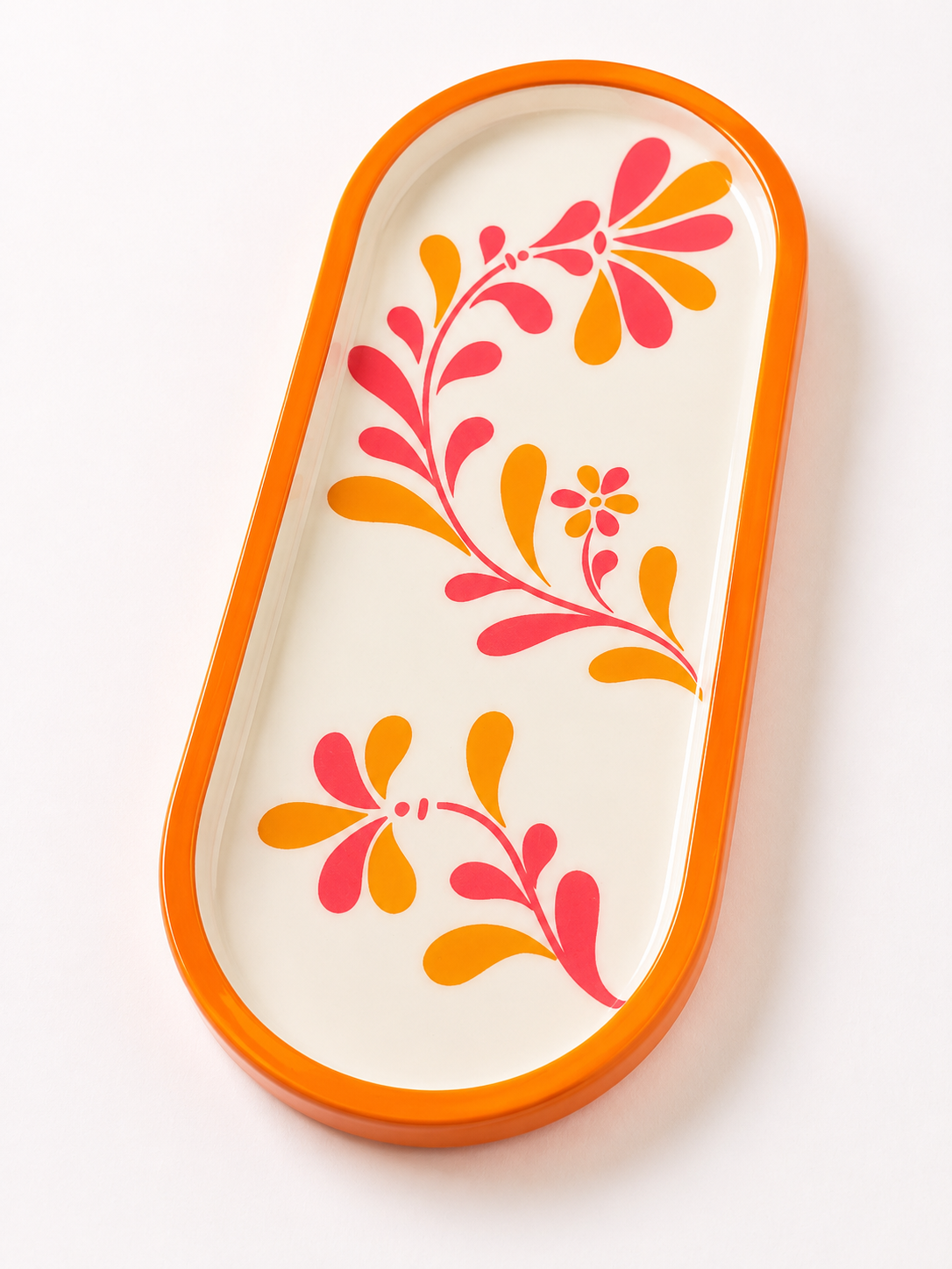 Oranje bloemen schaaltje (groot)
