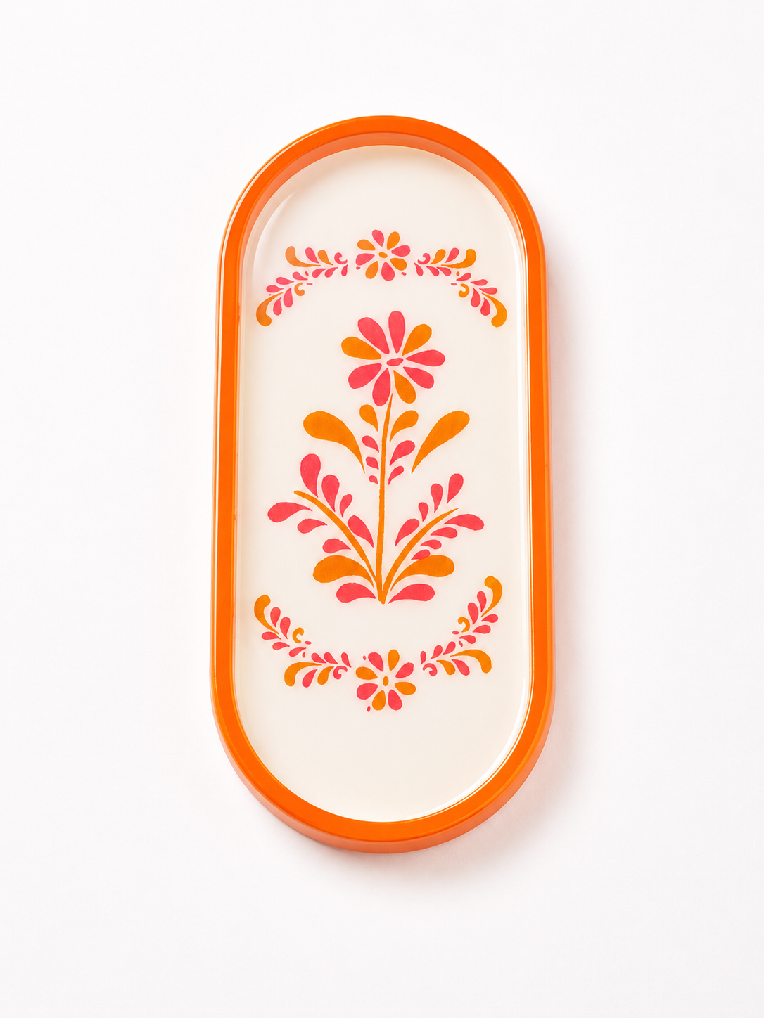 Oranje bloemen schaaltje (groot)