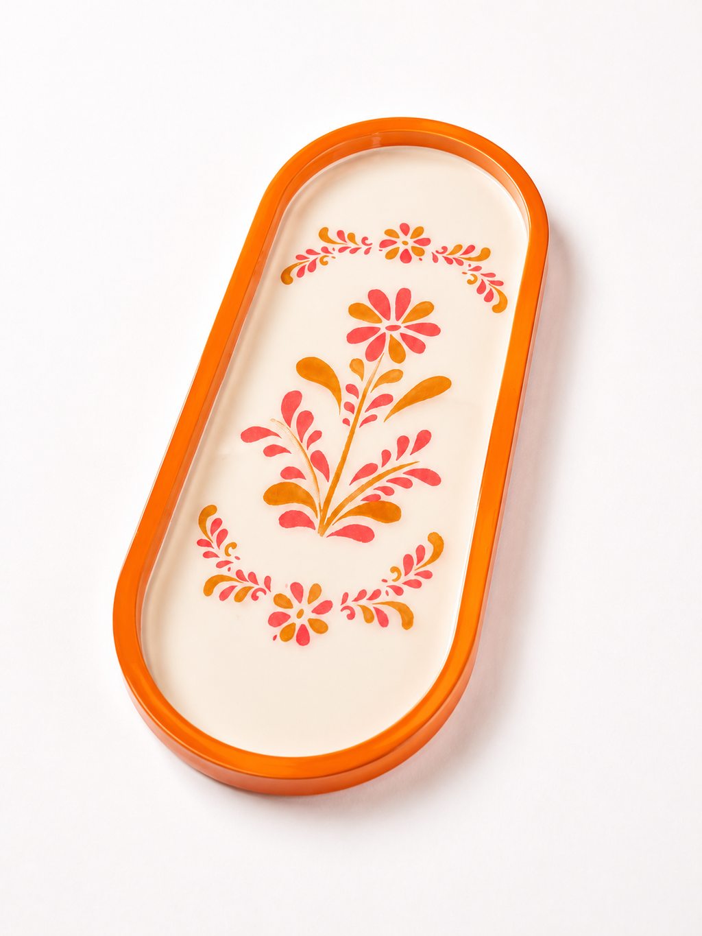Oranje bloemen schaaltje (groot)