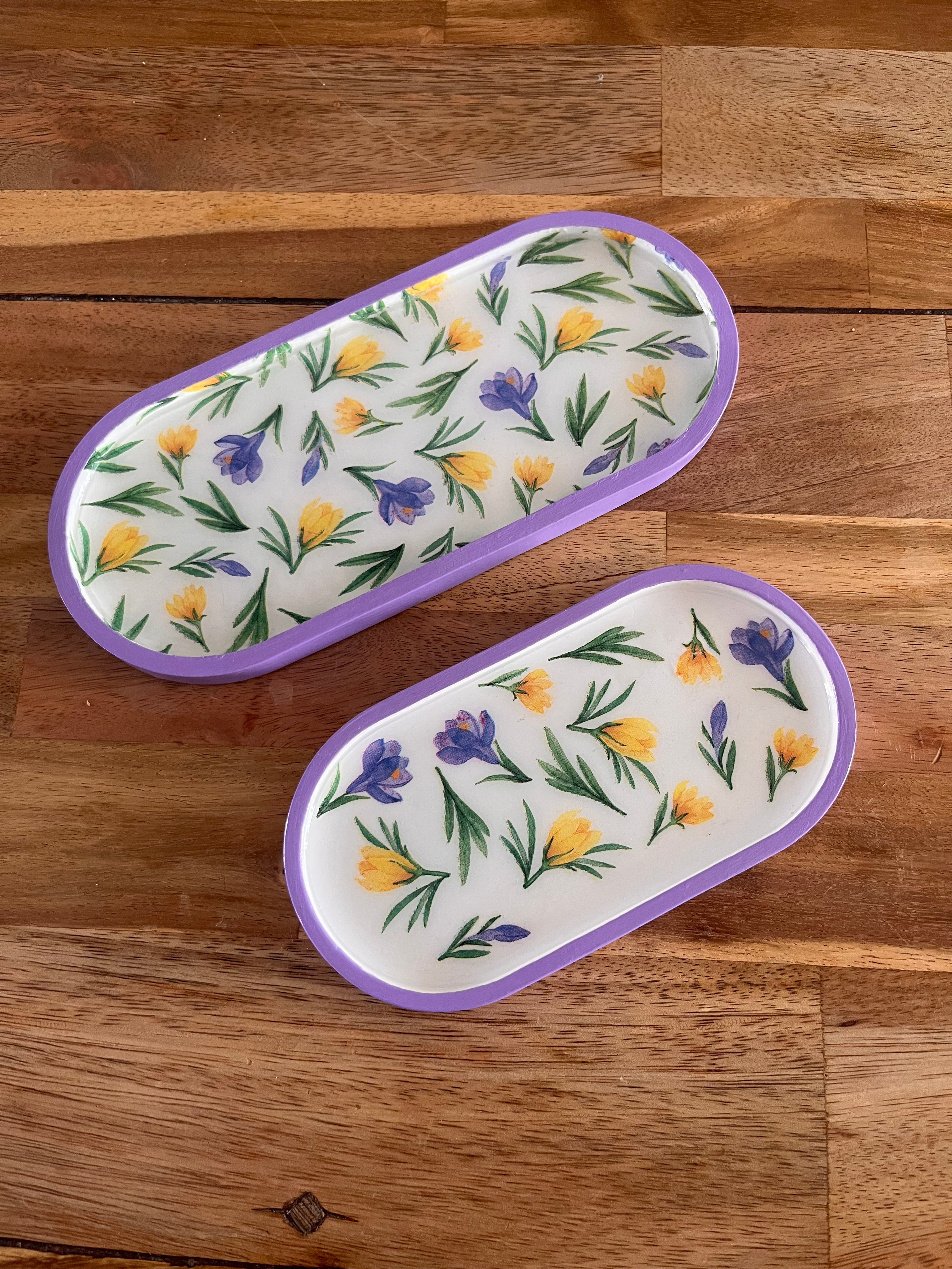 Sieraden schaaltje bloemen groot