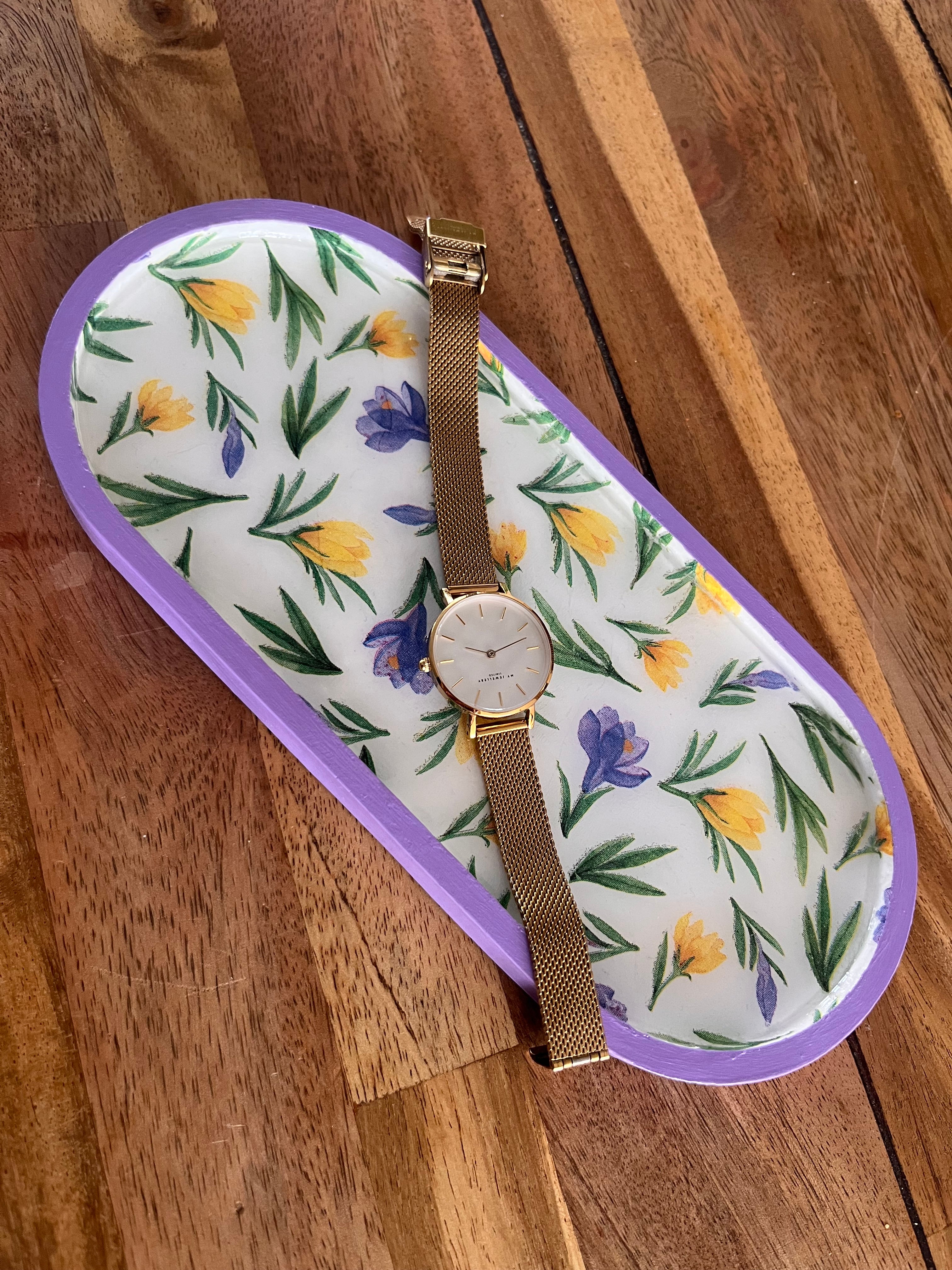 Sieraden schaaltje bloemen groot
