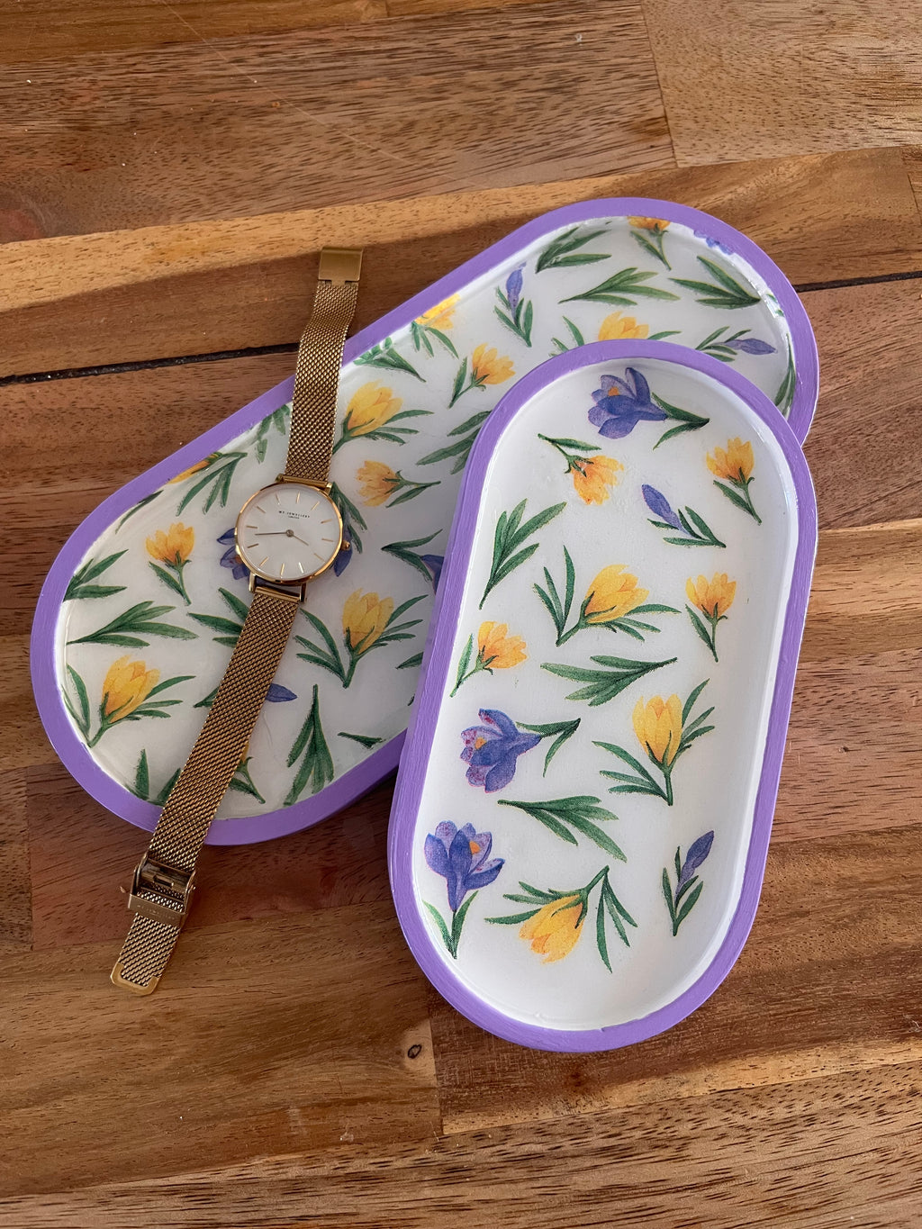 Sieraden schaaltje bloemen groot